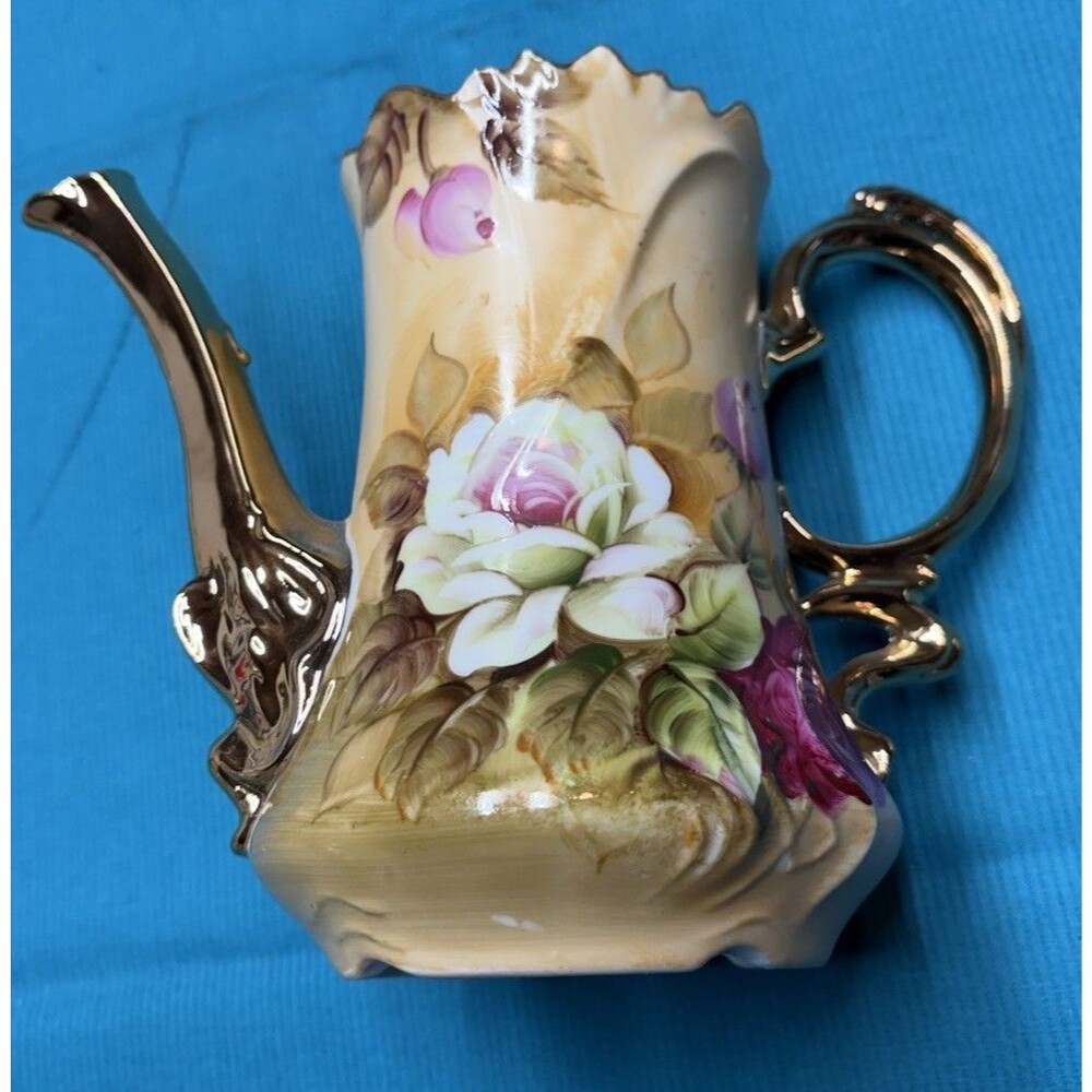 Vintage Lefton NE 1866 Heritage Rose Coffee Pot - Cerron China - No Lid